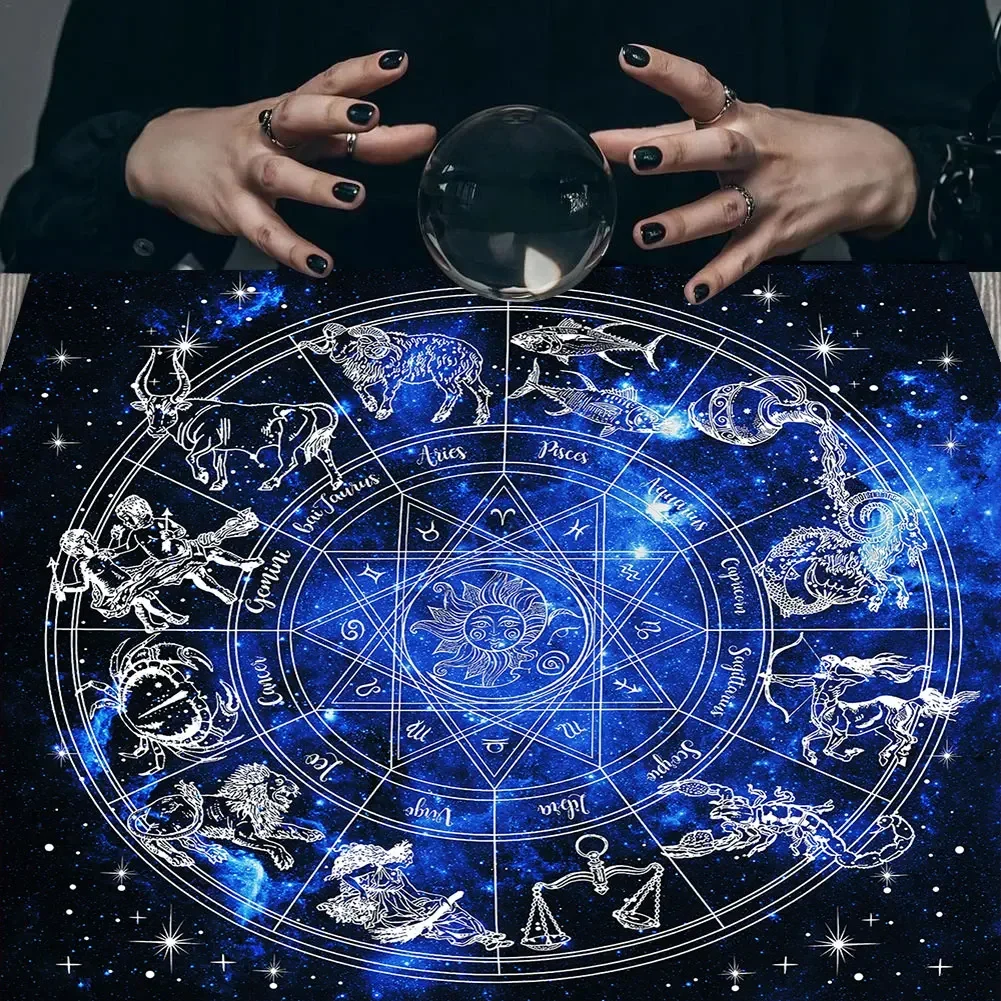 Home Textiles News - Psychedelic Starry Sky Tarot Tablecloth Triple