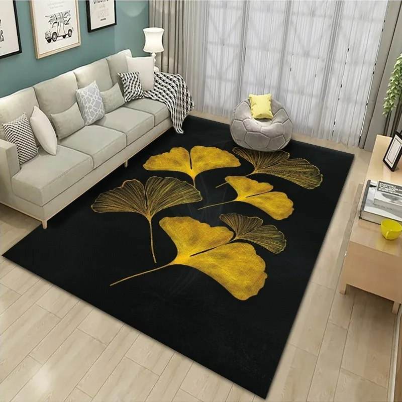 Home Textiles Wholesale - Ginkgo Leaf Print Living Room Carpet
