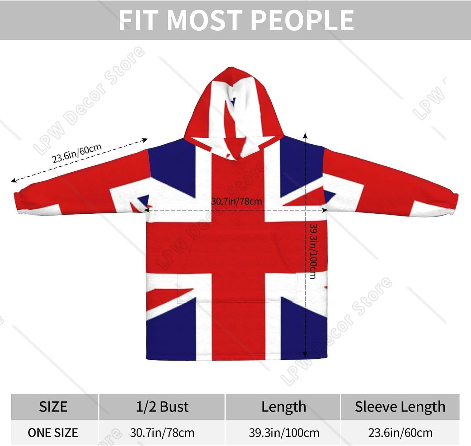 Uk Flag Print Blanket Hoodies  - Home Textiles Uk review and price
